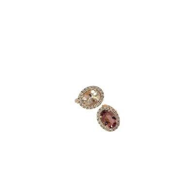 Bague morganite et tourmaline en or rose