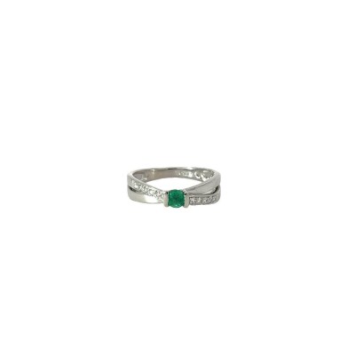 Bague émeraude et diamants