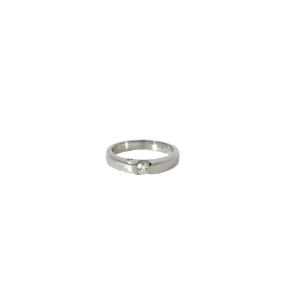 Solitaire or blanc et diamant 0.15ct