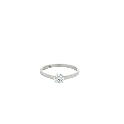 Solitaire or blanc et diamant 0.25ct
