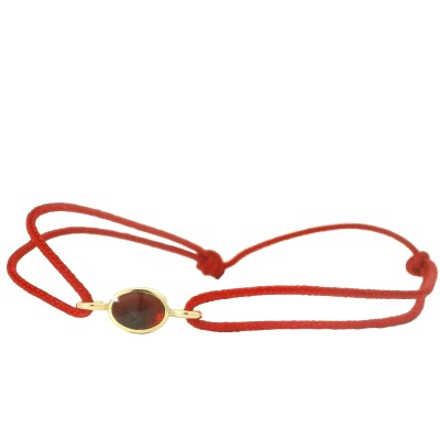 Bracelet cordon et grenat