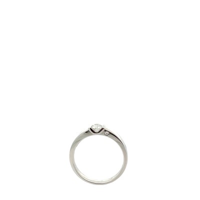 Solitaire or blanc et diamant 0.24ct