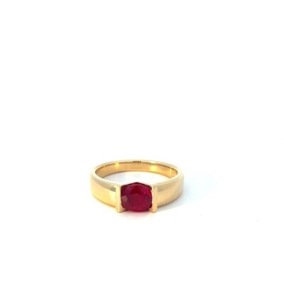 Bague or jaune et rubis