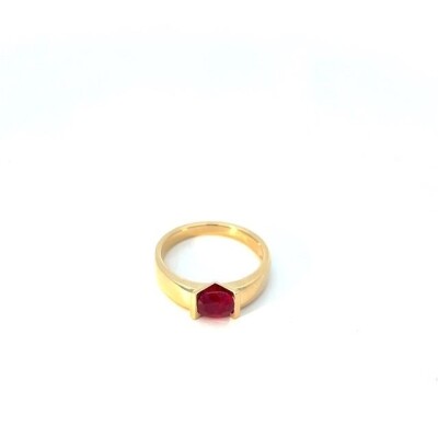 Bague or jaune et rubis