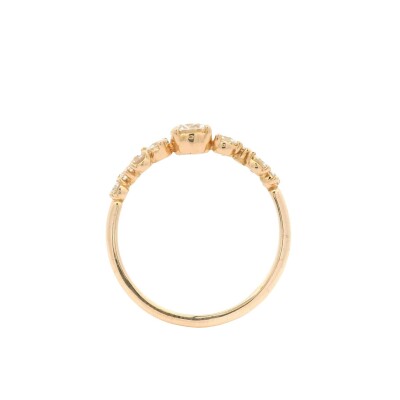 Solitaire accompagné or rose et diamants