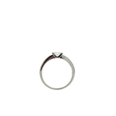 Solitaire or blanc et diamant 0.32ct