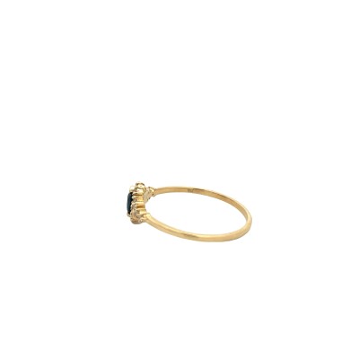 Bague entourage diamants et saphirs