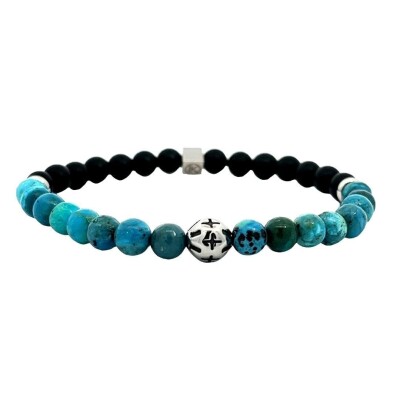 Bracelet IKOBA agate noire et opale bleue