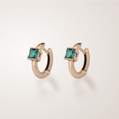 Boucles d'oreilles tourmalines vertes en or jaune