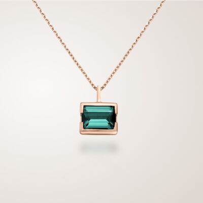 Collier tourmaline verte en or rose