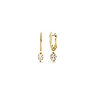 Boucles d'oreilles en or jaune et diamants
