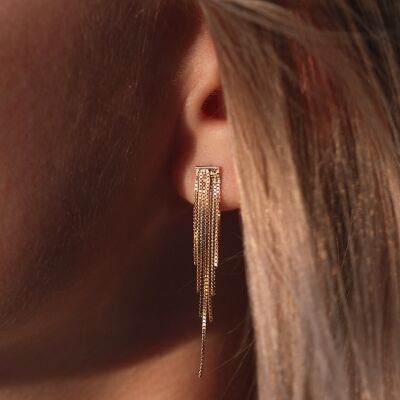 Boucles d'oreilles pendantes en or jaune