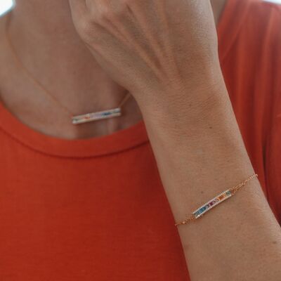 Bracelet en or rose et saphirs