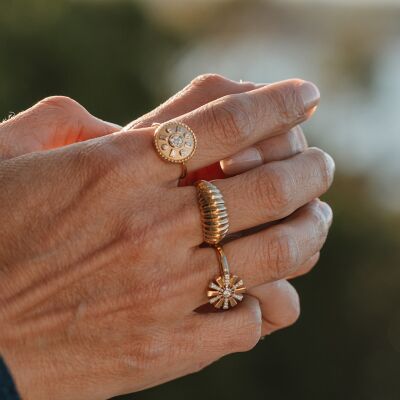 Bague en or jaune et or blanc