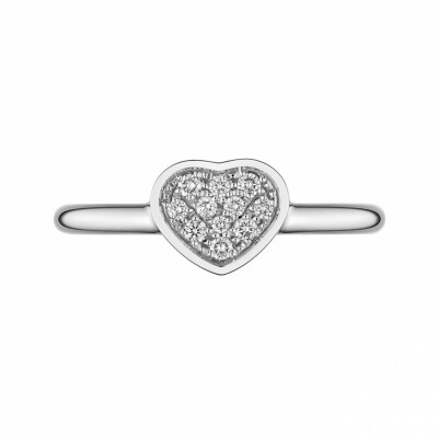 MY HAPPY HEARTS bague, or blanc éthique, diamants