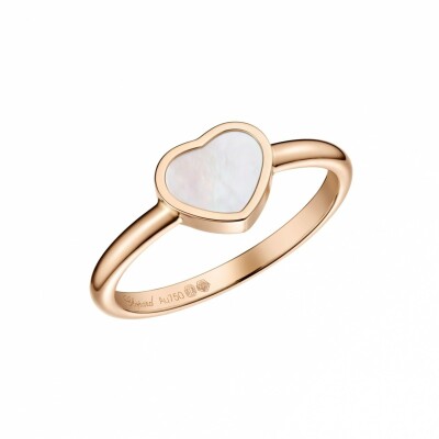 MY HAPPY HEARTS bague, or rose éthique, nacre