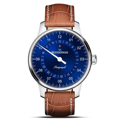 Montre Meistersinger Perigraph - 38mm - Bleu soleillé