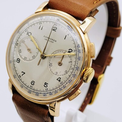 Montre Longines 13ZN Or chronographe retour en vol vintage 1940