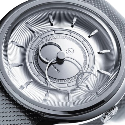 Montre BeauBleu La Pièce N.2 argenté bracelet cuir noir