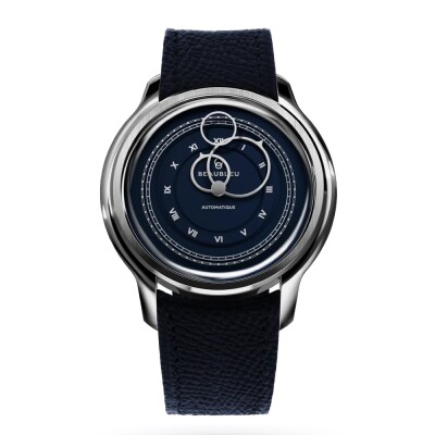 Montre BeauBleu La Pièce N.1 Bleu empire bracelet cuir bleu