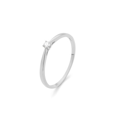 Solitaire Diamant Or gris 750 0,05 carat