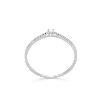 Solitaire Diamant Or gris 750 0,05 carat