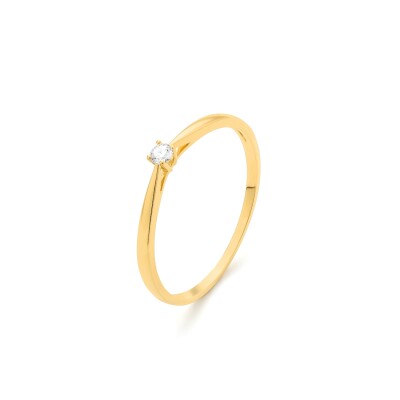 Solitaire Diamant Or jaune 750 0,05 carat