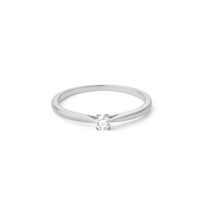 Solitaire Diamant Or gris 750 0,10 carat