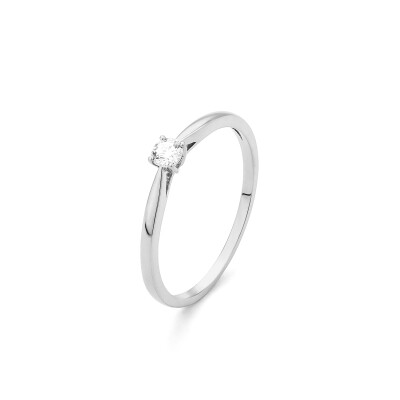 Solitaire Diamant Or gris 750 0,10 carat