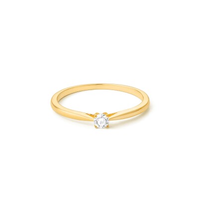 Solitaire Diamant Or Jaune 750 0,10 carat