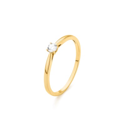 Solitaire Diamant Or Jaune 750 0,10 carat