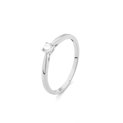 Solitaire Diamant Or gris 750 0,15 carat
