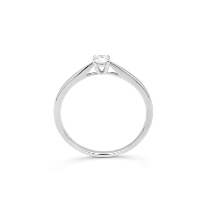 Solitaire Diamant Or gris 750 0,15 carat