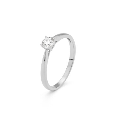Solitaire Diamant Or gris 750 0,25 carat