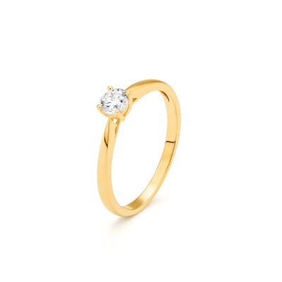 Solitaire Diamant Or jaune 750 0,25 carat