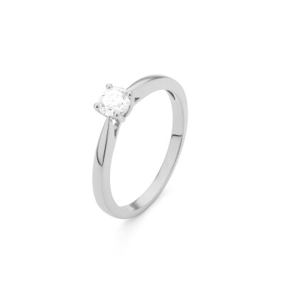 Solitaire Diamant Or gris 750 0,30 carat