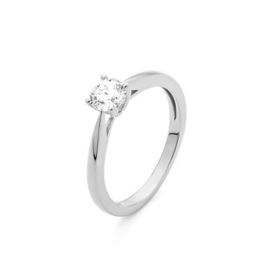 Solitaire Diamant Or gris 750 0,50 carat