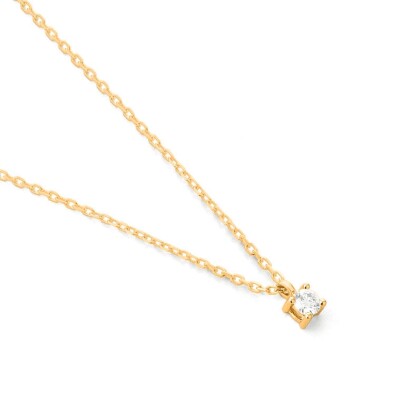 Collier Solitaire Diamant Or jaune 0,10ct