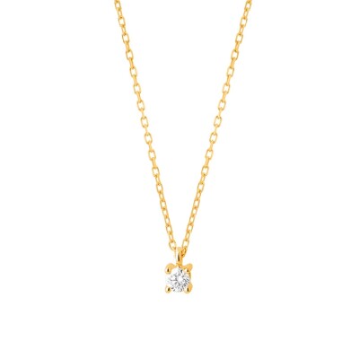 Collier Solitaire Diamant Or jaune 0,10ct