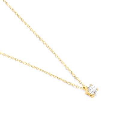 Collier Solitaire Diamant Or jaune 0,20ct