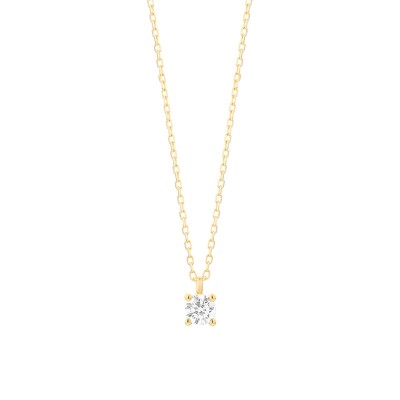 Collier Solitaire Diamant Or jaune 0,20ct