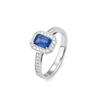 Bague Constellation Saphir Or gris et diamants