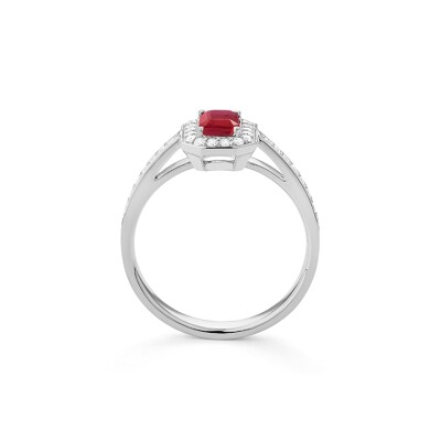 Bague Constellation Rubis Or gris et diamants