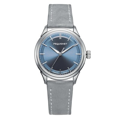 Montre Pequignet Royale Paris 36mm 9106473 cadran bleu glacier