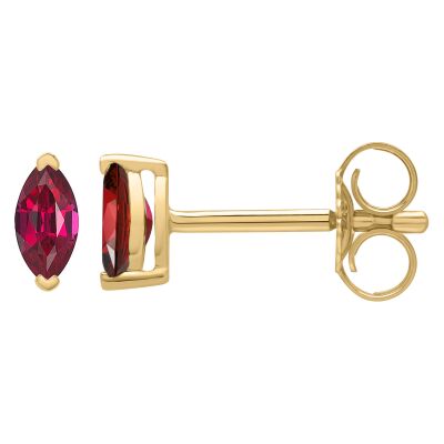 Boucles d'oreilles Rubis navette Or jaune 750/1000e