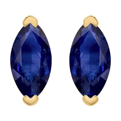 Boucles d'oreilles Saphirs navette Or jaune 750/1000e