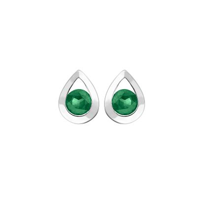 Boucles d'oreilles Emeraudes Or gris 750/1000e