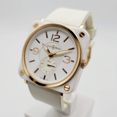 Montre Bell & Ross BRS White Ceramic Rose Gold Quartz 39 mm