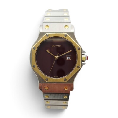 Cartier Santos Octogonale Vintage Automatique Cadran Burgundy Réf. 2966