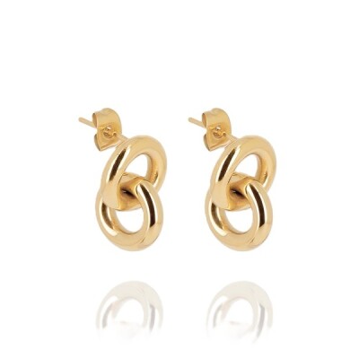Boucles d'oreilles ZAG Menti en acier doré
